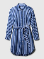 Organic Cotton Stripe Mini Shirtdress