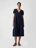 Crinkle Gauze Midi Dress