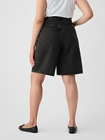 11.5" Mid Rise Longline Denim Shorts