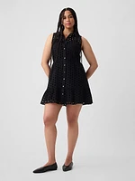 Eyelet Tiered Mini Dress