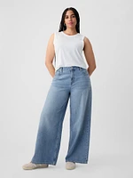 Mid Rise Cargo Baggy Jeans