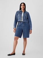 11.5" Mid Rise Longline Denim Shorts