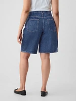 11.5" Mid Rise Longline Denim Shorts