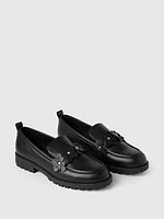 Kids Metallic Loafers