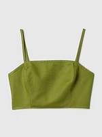 Linen-Cotton Cropped Tube Top