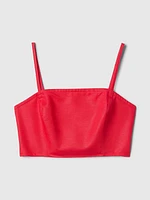 Linen-Cotton Cropped Tube Top