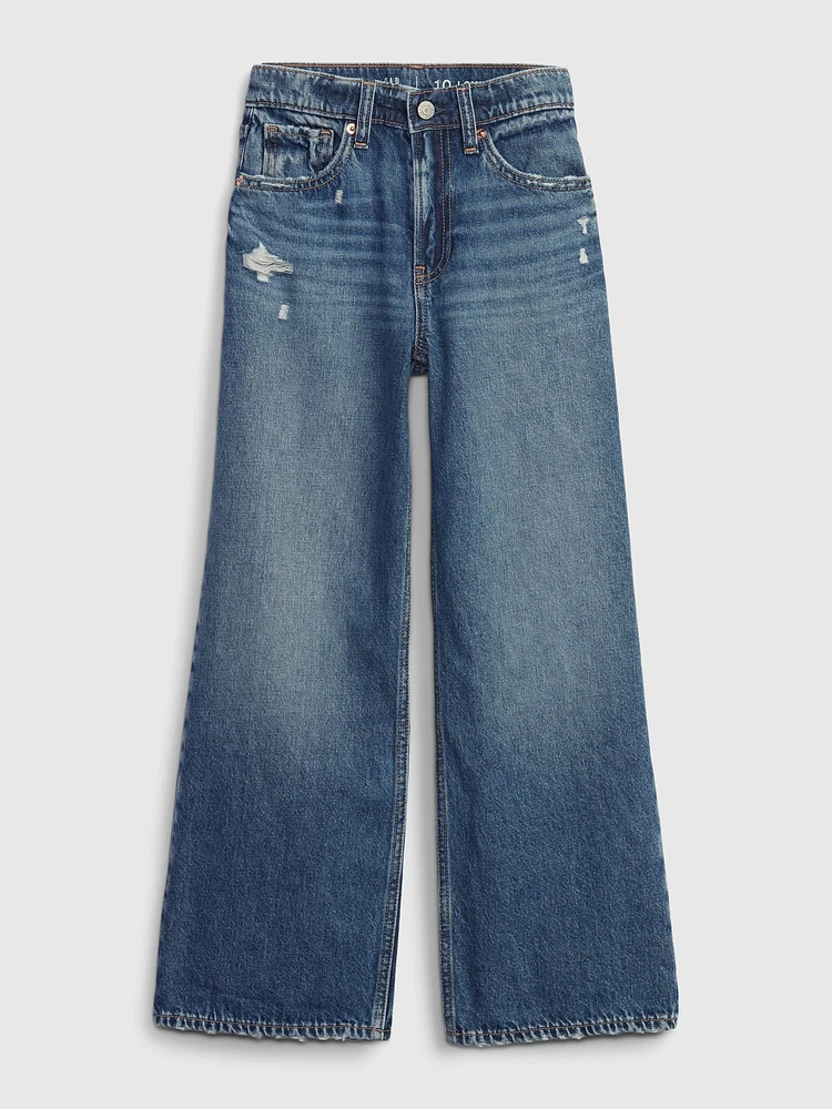 Kids Low Rise Stride Wide-Leg Jeans