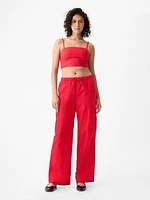 Linen-Cotton Cropped Tube Top