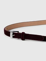 Vegan Calf-Hair Skinny Belt