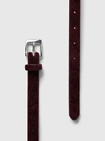 Vegan Calf-Hair Skinny Belt