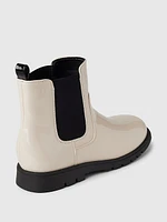 Kids Vegan Patent Leather Chelsea Boots