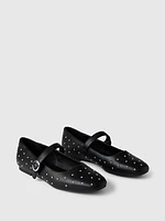 Studded Vegan Leather Ballet Flats