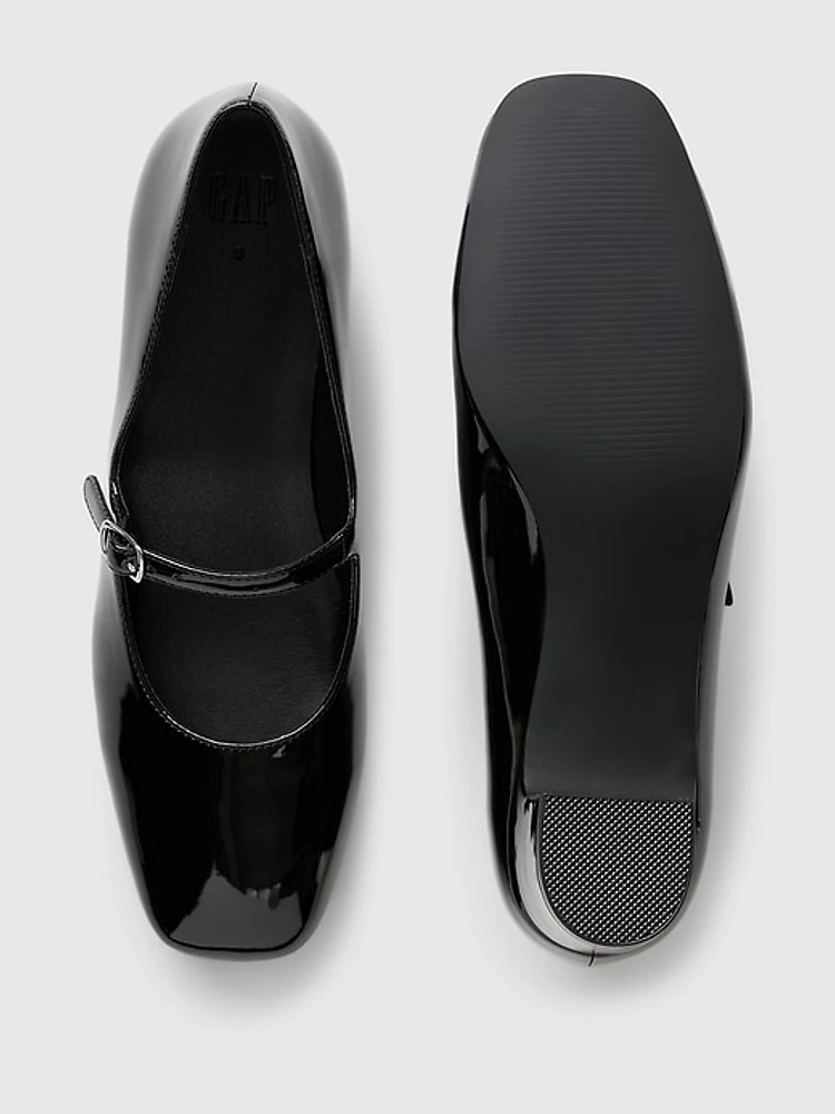 Vegan Patent Leather Mary Jane Heels
