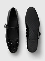 Studded Vegan Leather Ballet Flats