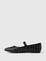 Studded Vegan Leather Ballet Flats