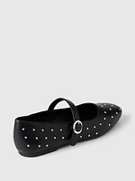 Studded Vegan Leather Ballet Flats