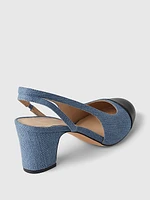 Denim Slingback Heels