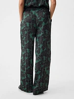 Crinkle Texture Satin Pants