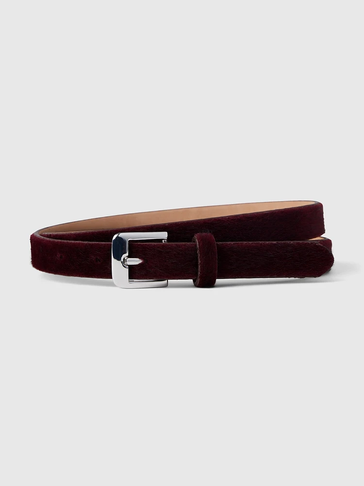 Vegan Calf-Hair Skinny Belt