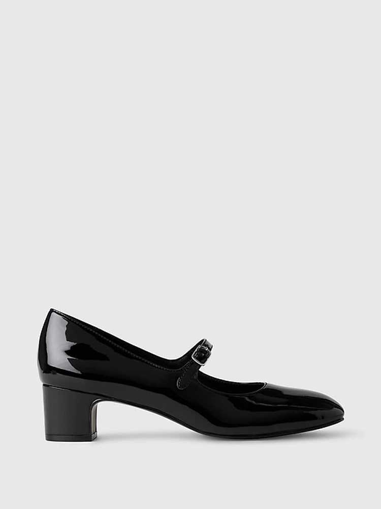 Vegan Patent Leather Mary Jane Heels