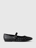 Studded Vegan Leather Ballet Flats