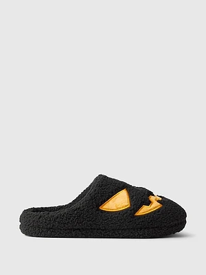 Kids Sherpa Halloween Slippers