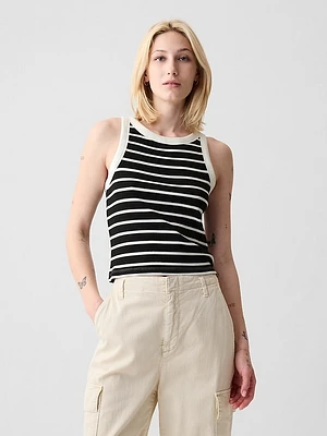 Modern Rib Cropped Halter Top