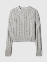 Cable-Knit Cropped Sweater