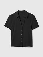 Modern Rib Button Polo Shirt