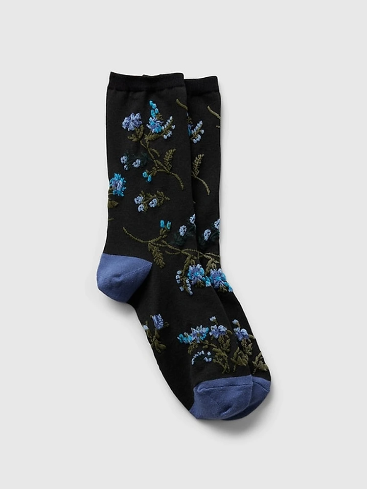 Floral Crew Socks