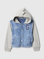 Baby & Toddler Dino Varsity Denim Hoodie Jacket