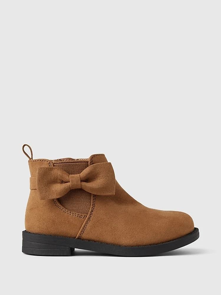 babyGap Vegan Suede Bow Ankle Boots