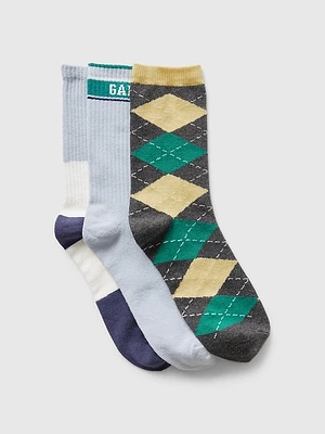 Kids Gap Logo Crew Socks (3-Pack)