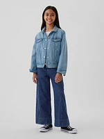 Kids High Rise Stride Wide-Leg Ankle Jeans