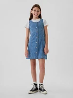 Kids Archive Button Denim Dress