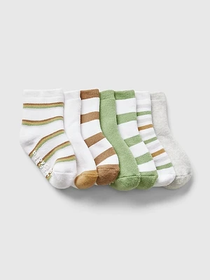 Baby & Toddler Varsity Stripe Quarter Crew Socks (7-Pack