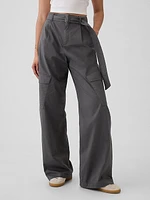 High Rise Cargo Baggy Trousers