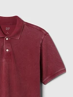 Washed Pique Polo Shirt