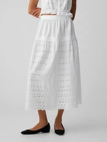 Gap × DÔEN Eyelet Midi Skirt