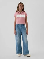 Kids Pique Cropped Polo Shirt