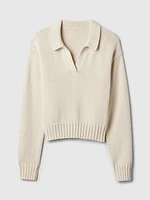 Shrunken Polo Sweater