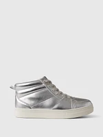 Kids High-Top Metallic Sneakers