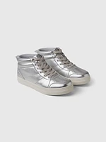 Kids High-Top Metallic Sneakers