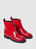 Kids Vegan Patent Leather Ankle Boots