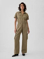 Khaki Utility Jumpsuit