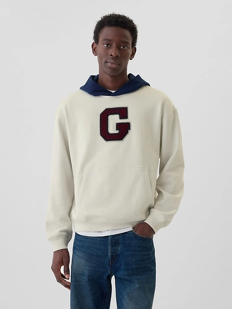 Colorblock Varsity Logo Hoodie