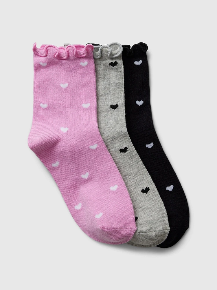 Kids Ruffle Crew ocks (3-Pack)