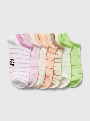 Kids Stripe No-Show Socks (7-Pack