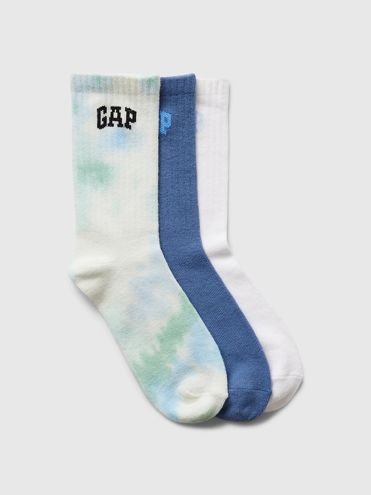 Kids Gap Logo Crew ocks (3-Pack)