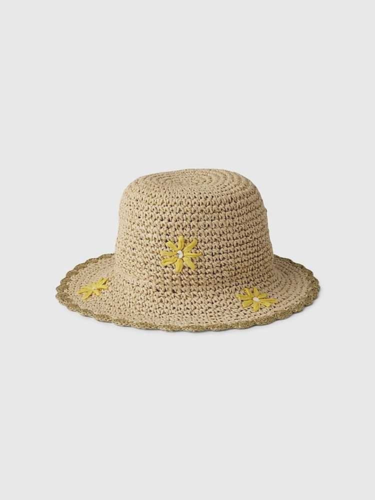 Kids Daisy Straw Hat